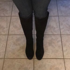Franco Sarto Black Suede Knee High boots